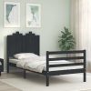 Bed Frame with Headboard Solid Wood