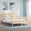 Bed Frame with Headboard Solid Wood