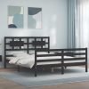 Bed Frame with Headboard Solid Wood