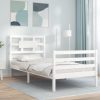 Bed Frame with Headboard Solid Wood
