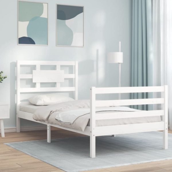 Bed Frame with Headboard Solid Wood