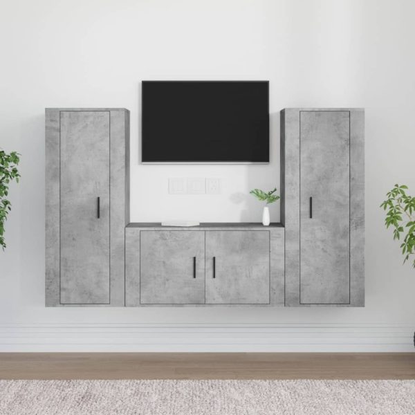 3 Piece TV Cabinet Set Engineered Wood