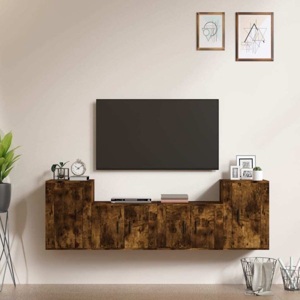 4 Piece TV Cabinet Set Engineered Wood