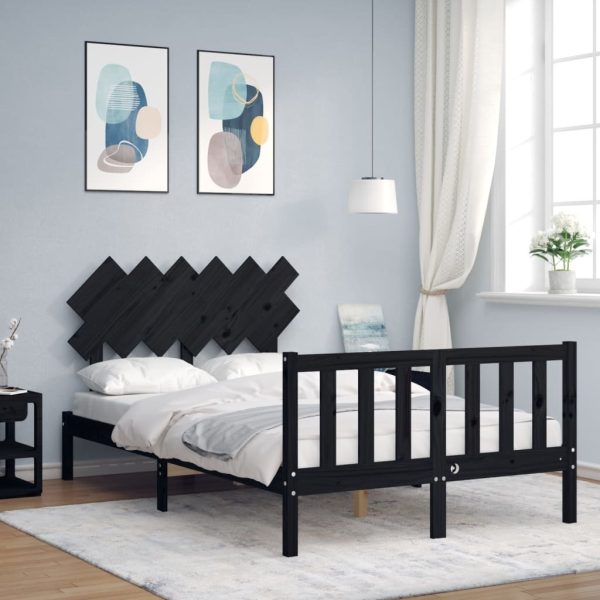 Bed Frame with Headboard Solid Wood