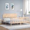 Bed Frame with Headboard Solid Wood