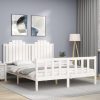 Bed Frame with Headboard Solid Wood