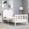 Bed Frame with Headboard Solid Wood