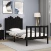Bed Frame with Headboard Solid Wood