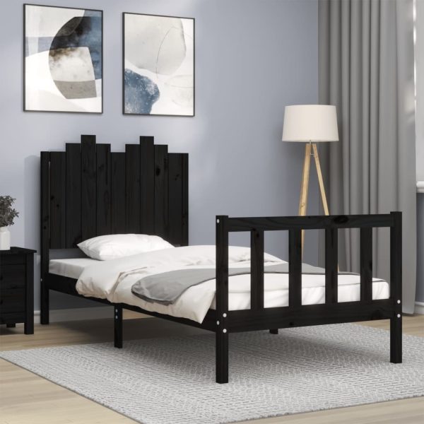 Bed Frame with Headboard Solid Wood