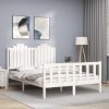 Bed Frame with Headboard Solid Wood