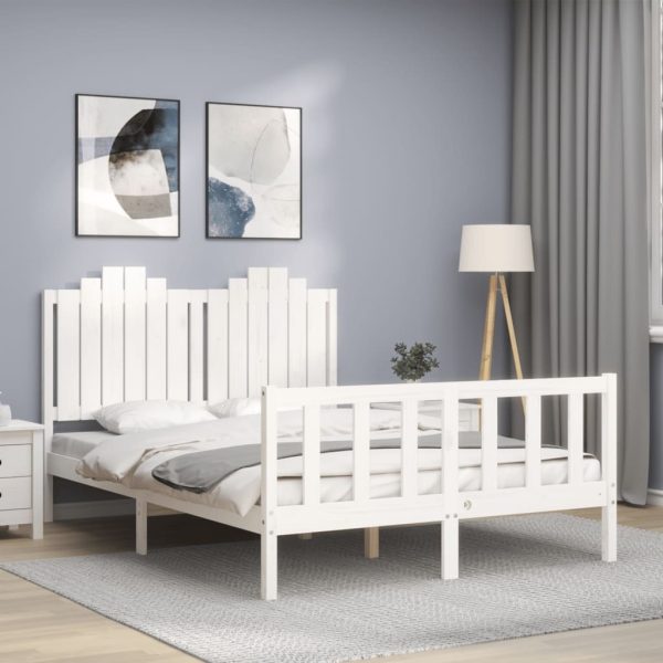 Bed Frame with Headboard Solid Wood