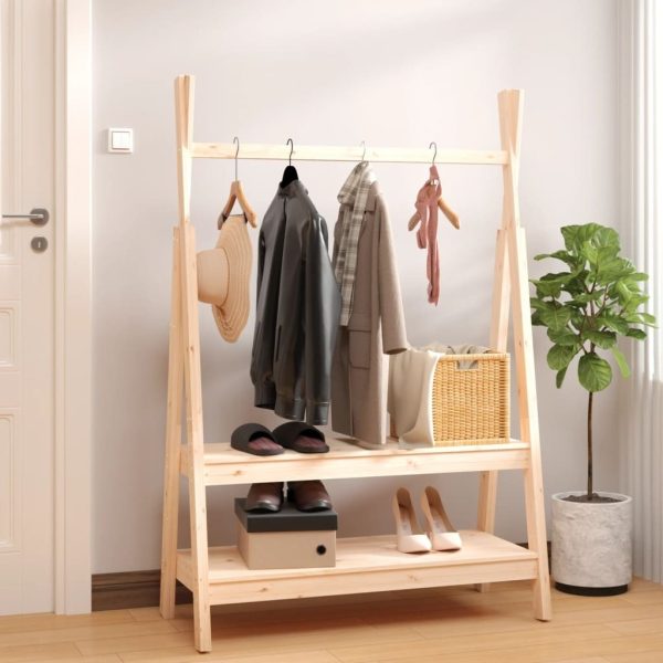 Clothes Rack 100×45.5×150 cm Solid Pine Wood