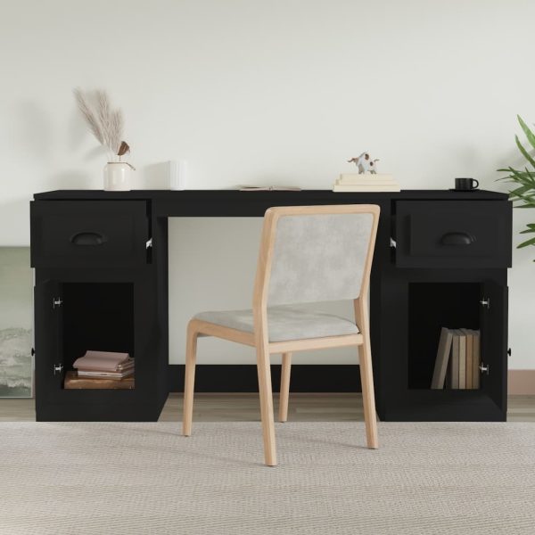 Desk with Cabinet Engineered Wood