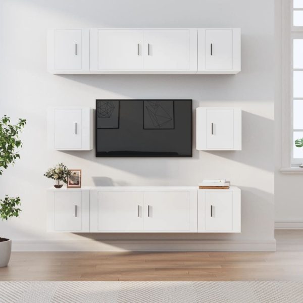 8 Piece TV Cabinet Set Engineered Wood