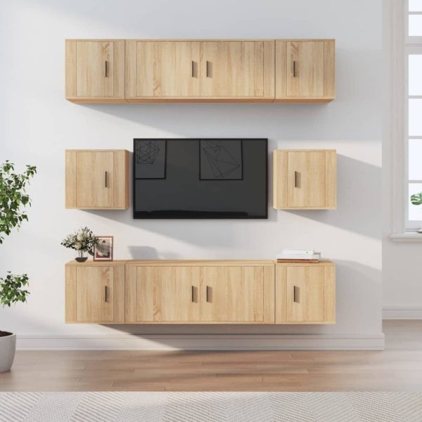 8 Piece TV Cabinet Set Engineered Wood