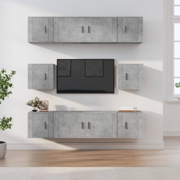 8 Piece TV Cabinet Set Engineered Wood