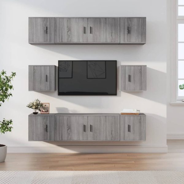 8 Piece TV Cabinet Set Engineered Wood