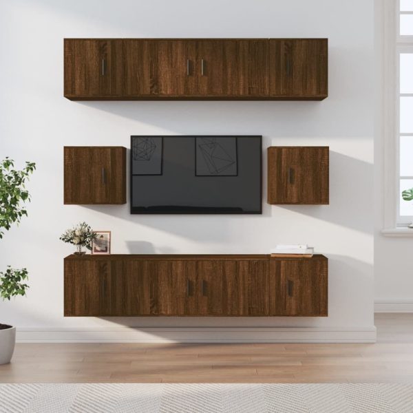 8 Piece TV Cabinet Set Engineered Wood