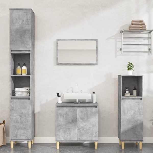 3 Piece Bathroom Furniture Set Engineered Wood
