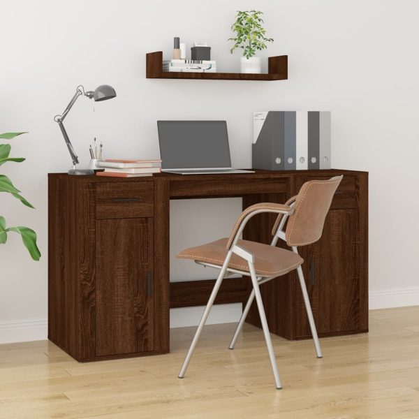 Desk with Cabinet Engineered Wood
