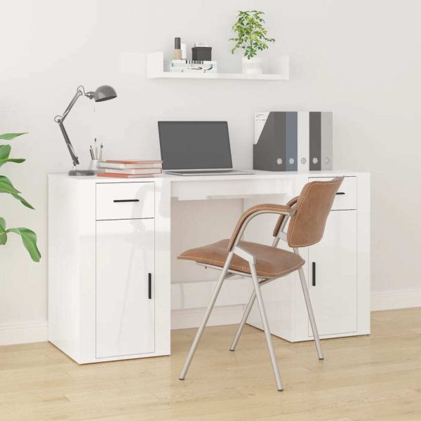 Desk with Cabinet Engineered Wood