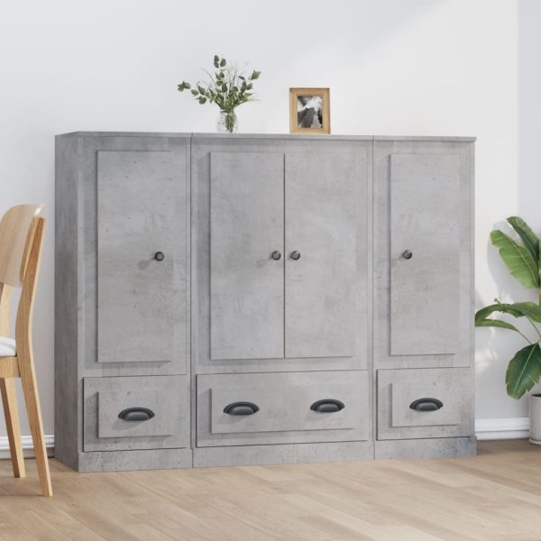 Highboards 3 pcs Engineered Wood