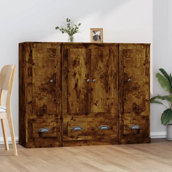 Highboards 3 pcs Engineered Wood