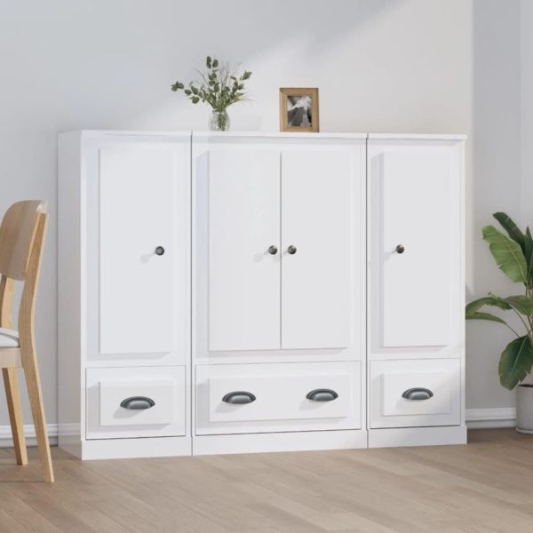 Highboards 3 pcs Engineered Wood
