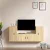 3 Piece TV Cabinet Set Engineered Wood