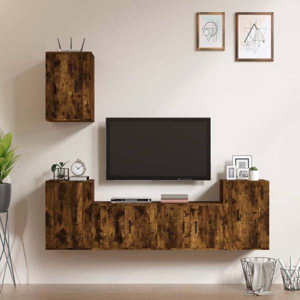 5 Piece TV Cabinet Set Engineered Wood