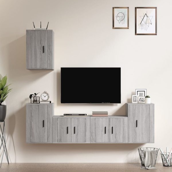 5 Piece TV Cabinet Set Engineered Wood