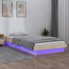 LED Bed Frame Solid Wood