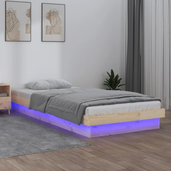 LED Bed Frame Solid Wood