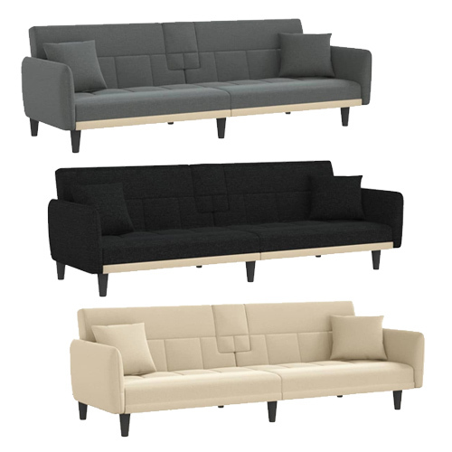 Sofa Bed with Cup Holders Fabric