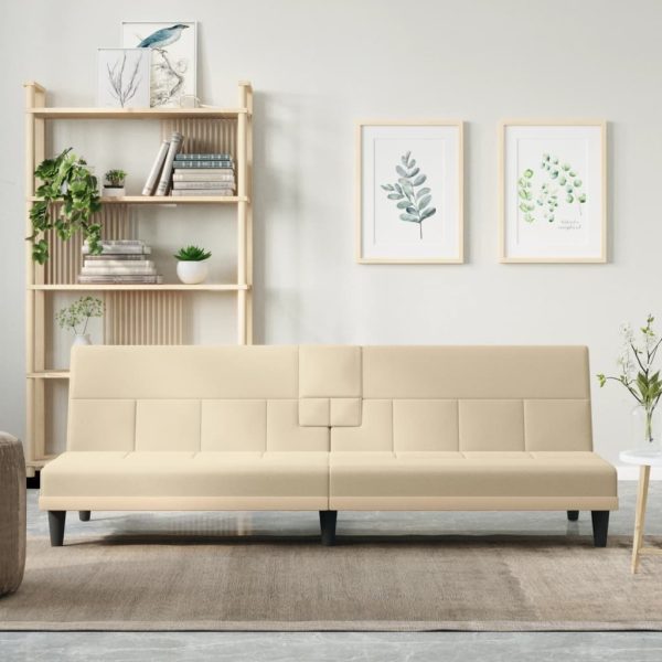 Sofa Bed with Cup Holders Fabric