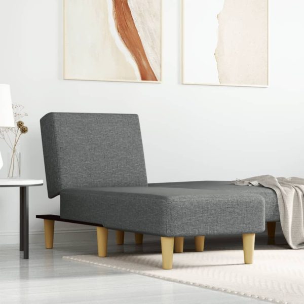 Chaise Longue Grey Fabric