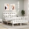 Bed Frame with Headboard Solid Wood