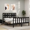 Bed Frame with Headboard Solid Wood