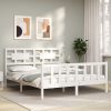 Bed Frame with Headboard Solid Wood