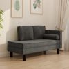 Chaise Lounge with Cushions and Bolster Velvet