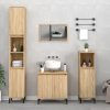 3 Piece Bathroom Furniture Set Engineered Wood