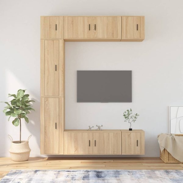 7 Piece TV Cabinet Set Engineered Wood