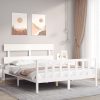Bed Frame with Headboard Solid Wood