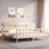 Bed Frame with Headboard Solid Wood