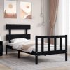 Bed Frame with Headboard Solid Wood