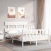 Bed Frame with Headboard Solid Wood