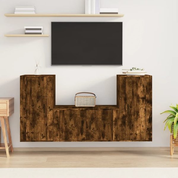 3 Piece TV Cabinet Set Engineered Wood