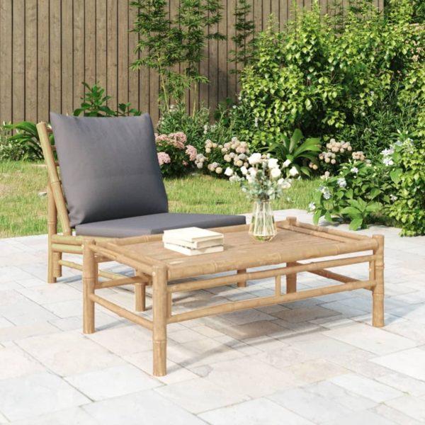 Garden Bench with Cushions Bamboo