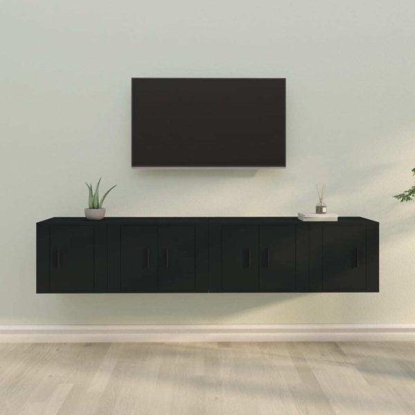 4 Piece TV Cabinet Set Engineered Wood