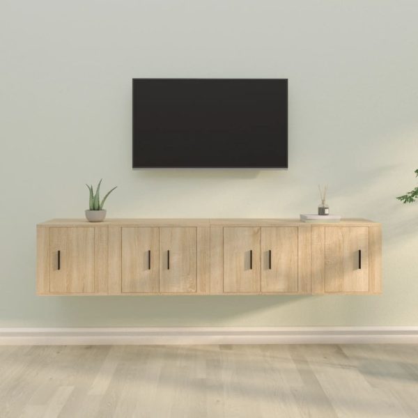 4 Piece TV Cabinet Set Engineered Wood